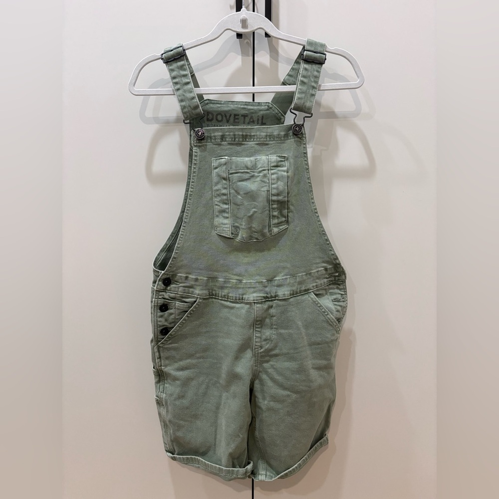 Dovetail Workwear Womens Utility Short Overalls Kelp Green Small